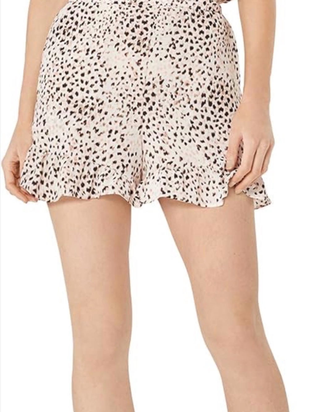 BCBGMaxAzria Pink and Black Leopard Print Ruffle Mini Skirt